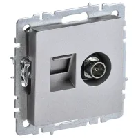 Priză IEK BR-AK20-1-K47 230 V/ TV/ Silver