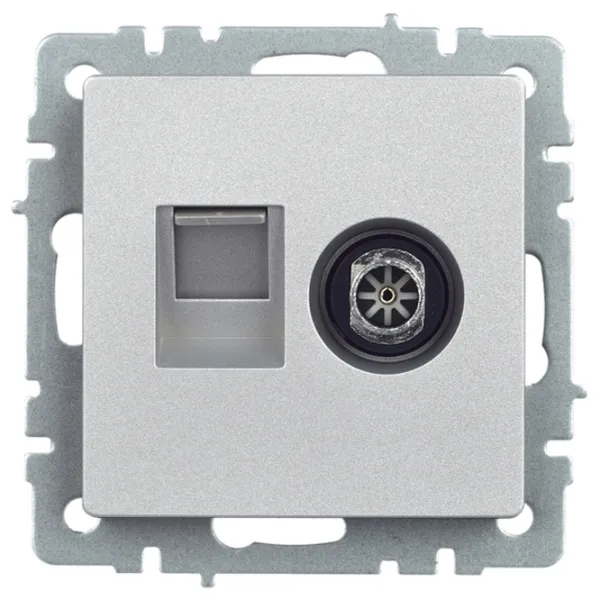 Розетка IEK BR-AK20-1-K47 230 В/ Тв/ Серебристый photo 2