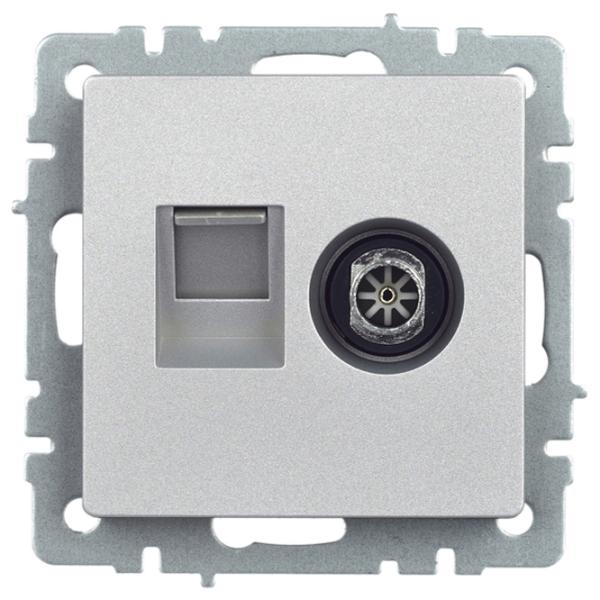 Розетка IEK BR-AK20-1-K47 230 В/ Тв/ Серебристый photo 2