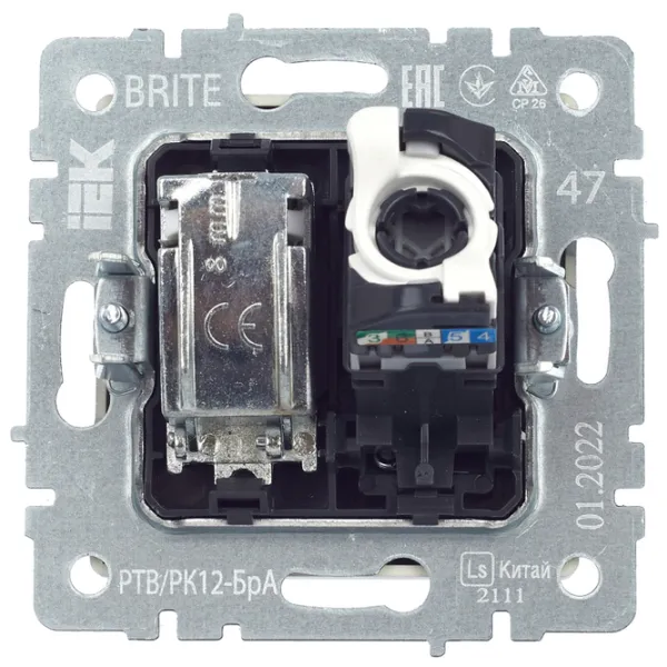 Розетка IEK BR-AK20-1-K47 230 В/ Тв/ Серебристый photo 3