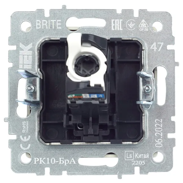 Розетка IEK BR-K10-1-K47 RJ45/ Серебристый photo 3 Розетка IEK BR-K10-1-K47 RJ45/ Серебристый photo 3
