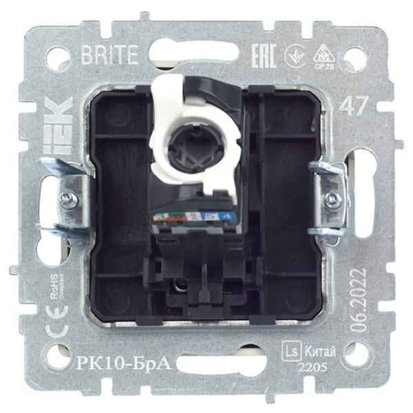 Розетка IEK BR-K10-1-K47 RJ45/ Серебристый photo 3 Розетка IEK BR-K10-1-K47 RJ45/ Серебристый photo 3