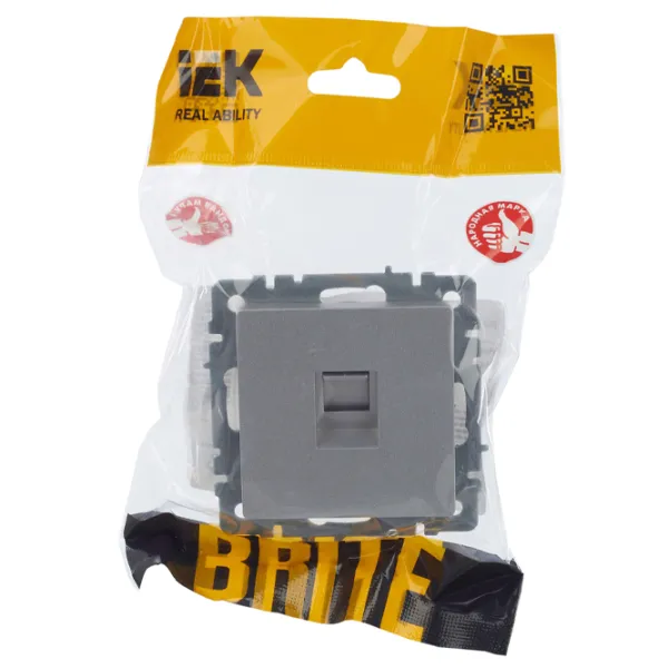 Розетка IEK BR-K10-1-K47 RJ45/ Серебристый photo 6 Розетка IEK BR-K10-1-K47 RJ45/ Серебристый photo 6