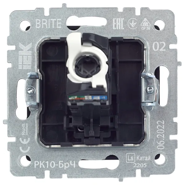 Розетка IEK BR-K10-1-K02 RJ45/ Black photo 3 Розетка IEK BR-K10-1-K02 RJ45/ Black photo 3