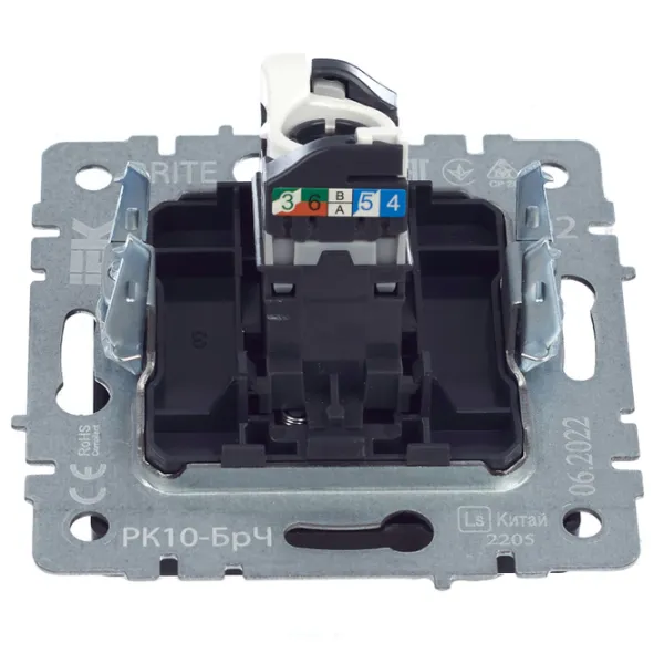 Розетка IEK BR-K10-1-K02 RJ45/ Black photo 4 Розетка IEK BR-K10-1-K02 RJ45/ Black photo 4