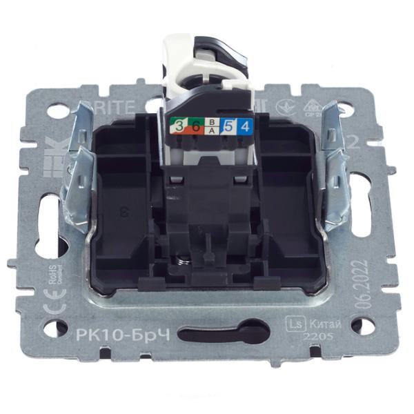 Розетка IEK BR-K10-1-K02 RJ45/ Black photo 4 Розетка IEK BR-K10-1-K02 RJ45/ Black photo 4