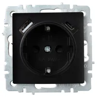 Priză IEK BR-R14-16-U22-018-K02 230 V/ Type-F/ Black photo 2