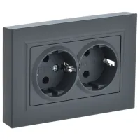 Priză IEK BR-R21-16-K53-F 230 V/ Type-F/ Graphite