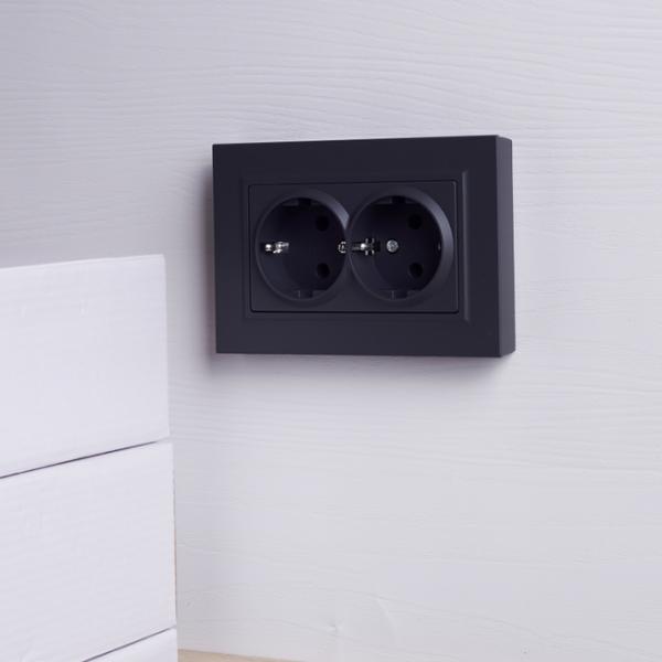 Priză IEK BR-R21-16-K53-F 230 V/ Type-F/ Graphite photo 5 Priză IEK BR-R21-16-K53-F 230 V/ Type-F/ Graphite photo 5