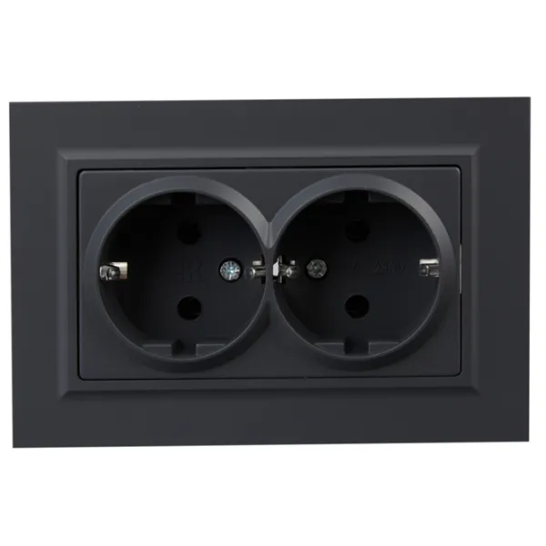 Priză IEK BR-R21-16-K53-F 230 V/ Type-F/ Graphite photo 6 Priză IEK BR-R21-16-K53-F 230 V/ Type-F/ Graphite photo 6