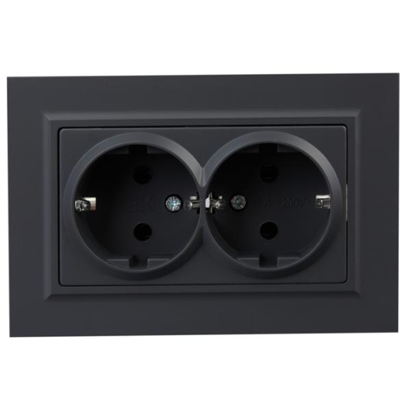Priză IEK BR-R21-16-K53-F 230 V/ Type-F/ Graphite photo 6 Priză IEK BR-R21-16-K53-F 230 V/ Type-F/ Graphite photo 6