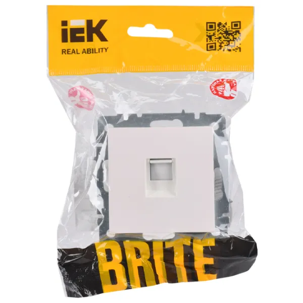 Розетка IEK BR-K10-1-K36 RJ45/ White photo 2 Розетка IEK BR-K10-1-K36 RJ45/ White photo 2