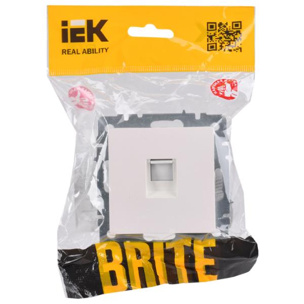Розетка IEK BR-K10-1-K36 RJ45/ White photo 2 Розетка IEK BR-K10-1-K36 RJ45/ White photo 2