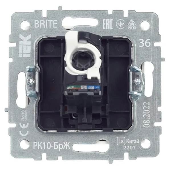Розетка IEK BR-K10-1-K36 RJ45/ White photo 5 Розетка IEK BR-K10-1-K36 RJ45/ White photo 5