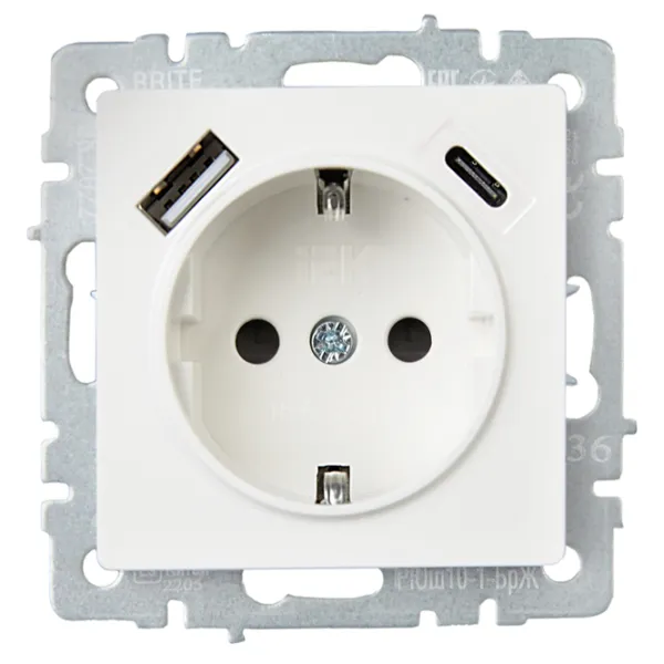 Priză IEK BR-R14-16-U22-018-K36 230 V/ Type-F/ Pearl photo 4 Priză IEK BR-R14-16-U22-018-K36 230 V/ Type-F/ Pearl photo 4