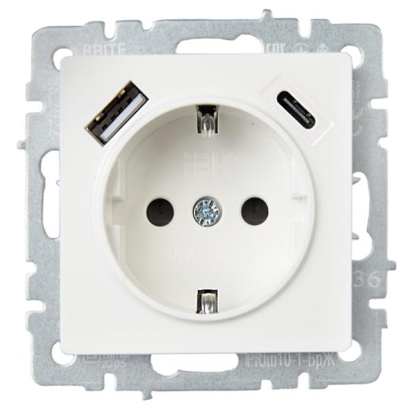 Priză IEK BR-R14-16-U22-018-K36 230 V/ Type-F/ Pearl photo 4 Priză IEK BR-R14-16-U22-018-K36 230 V/ Type-F/ Pearl photo 4