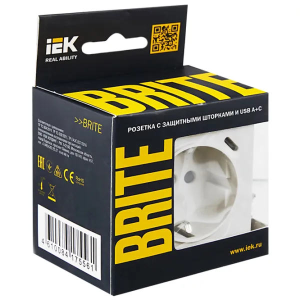 Priză IEK BR-R14-16-U22-018-K36 230 V/ Type-F/ Pearl photo 5 Priză IEK BR-R14-16-U22-018-K36 230 V/ Type-F/ Pearl photo 5