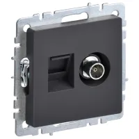 Priză IEK BR-AK20-1-K53 230 V/ TV/ Graphite