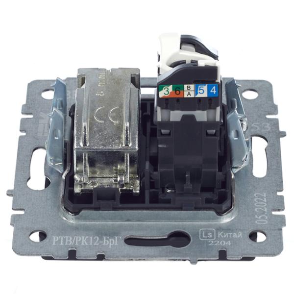 Priză IEK BR-AK20-1-K53 230 V/ TV/ Graphite photo 2 Priză IEK BR-AK20-1-K53 230 V/ TV/ Graphite photo 2
