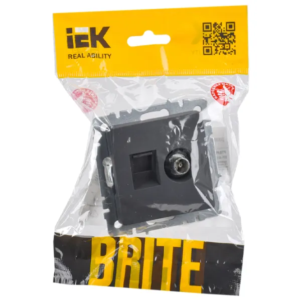 Priză IEK BR-AK20-1-K53 230 V/ TV/ Graphite photo 5 Priză IEK BR-AK20-1-K53 230 V/ TV/ Graphite photo 5