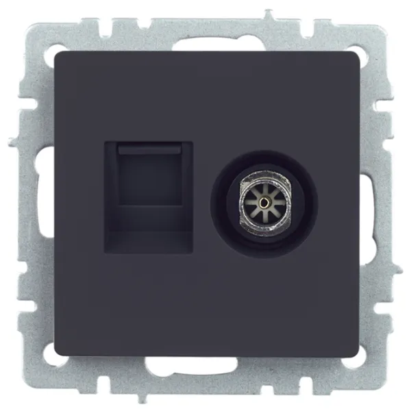 Priză IEK BR-AK20-1-K53 230 V/ TV/ Graphite photo 6 Priză IEK BR-AK20-1-K53 230 V/ TV/ Graphite photo 6