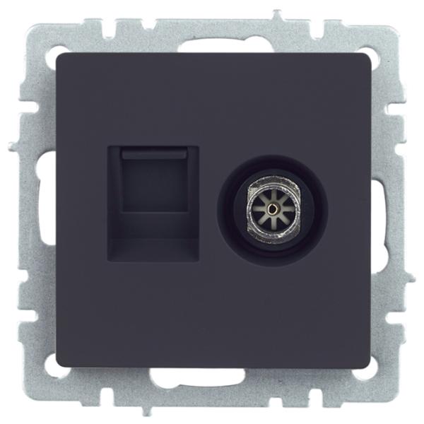 Priză IEK BR-AK20-1-K53 230 V/ TV/ Graphite photo 6 Priză IEK BR-AK20-1-K53 230 V/ TV/ Graphite photo 6