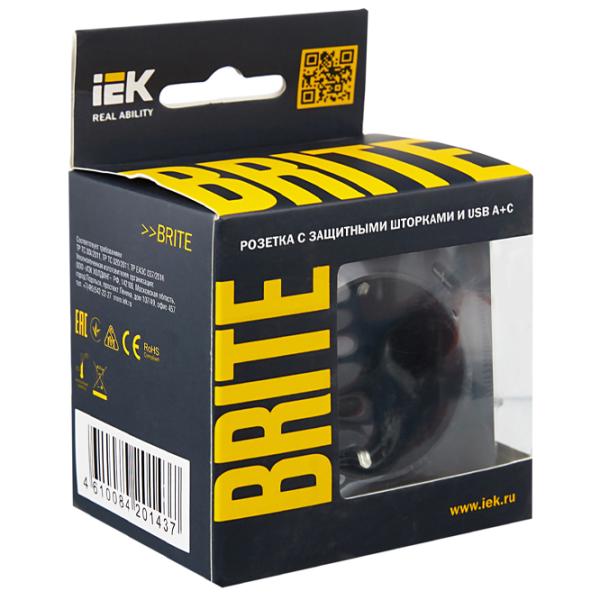 Priză IEK BR-R14-16-U22-018-K53 230 V/ Type-F/ Graphite photo 6 Priză IEK BR-R14-16-U22-018-K53 230 V/ Type-F/ Graphite photo 6