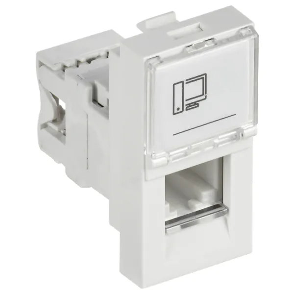 Приза UTP IEK CKK-40D-RI1-K01 RJ-45 UTP/ White photo 1 Приза UTP IEK CKK-40D-RI1-K01 RJ-45 UTP/ White photo 1