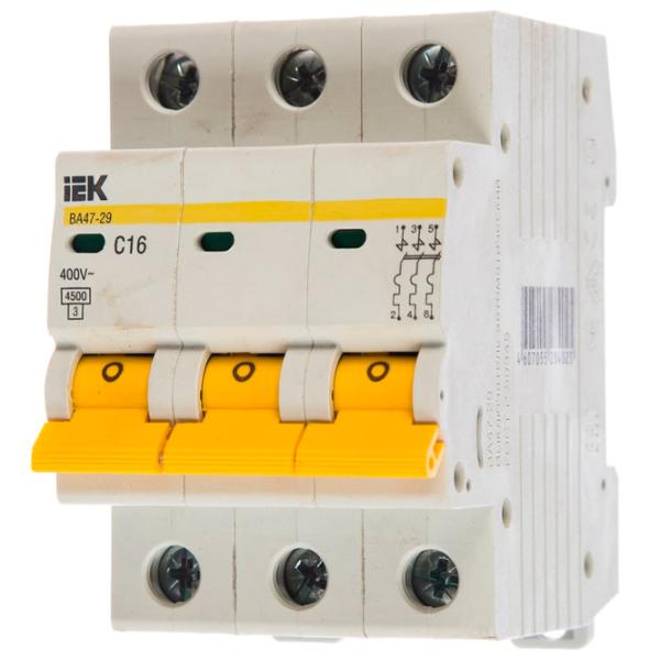 Автоматический выключатель IEK MVA20-3-016-C Модульная/ 16 A photo 1