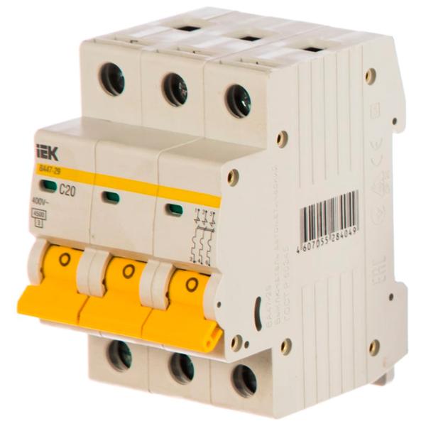 Автоматический выключатель IEK MVA20-3-020-C Модульная/ 20 A photo 1