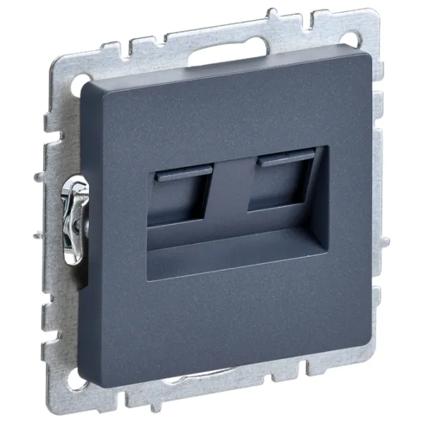 Priză IEK BR-KT20-O-1-K35 RJ-11/ Graphite photo 1 Priză IEK BR-KT20-O-1-K35 RJ-11/ Graphite photo 1