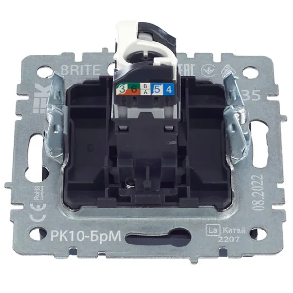 Priză IEK BR-K10-1-K35 RJ45/ Graphite photo 5 Priză IEK BR-K10-1-K35 RJ45/ Graphite photo 5