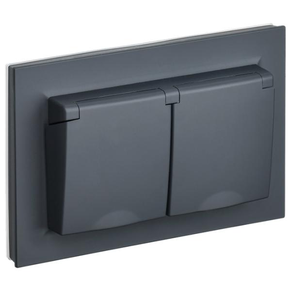 Priză IEK BR-R26-16-44-K53-F 230 V/ Type-F/ Graphite photo 1 Priză IEK BR-R26-16-44-K53-F 230 V/ Type-F/ Graphite photo 1