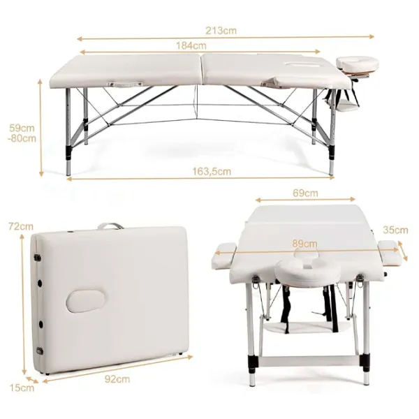 Masă de masaj Costway HB87019WH White photo 3 Masă de masaj Costway HB87019WH White photo 3