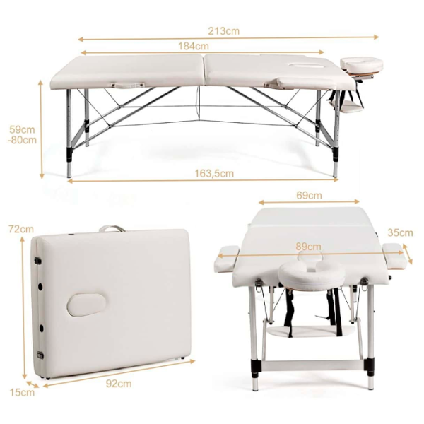 Masă de masaj Costway HB87019WH White photo 3 Masă de masaj Costway HB87019WH White photo 3