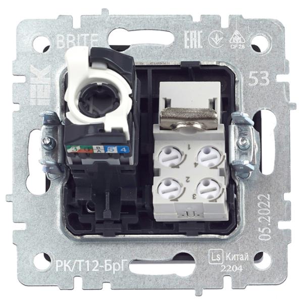 Priză IEK BR-KT20-O-1-K53 230 V/ RJ-11/ Graphite photo 4 Priză IEK BR-KT20-O-1-K53 230 V/ RJ-11/ Graphite photo 4