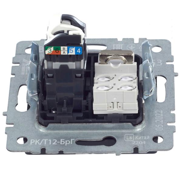 Priză IEK BR-KT20-O-1-K53 230 V/ RJ-11/ Graphite photo 5 Priză IEK BR-KT20-O-1-K53 230 V/ RJ-11/ Graphite photo 5
