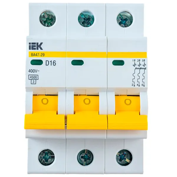 Întrerupător automat IEK MVA20-3-016-D Modulară/ 16 A photo 1