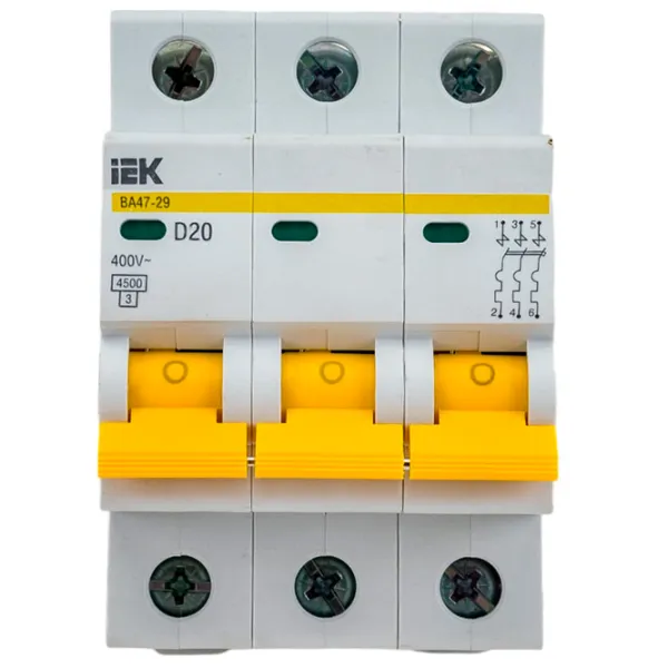 Автоматический выключатель IEK MVA20-3-020-D Модульная/ 20 A photo 1