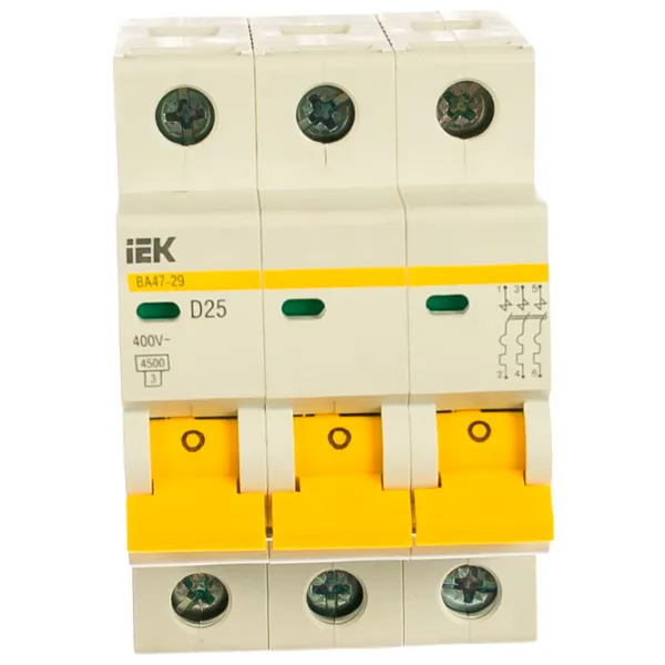 Автоматический выключатель IEK MVA20-3-025-D Модульная/ 25 A photo 1 Автоматический выключатель IEK MVA20-3-025-D Модульная/ 25 A photo 1