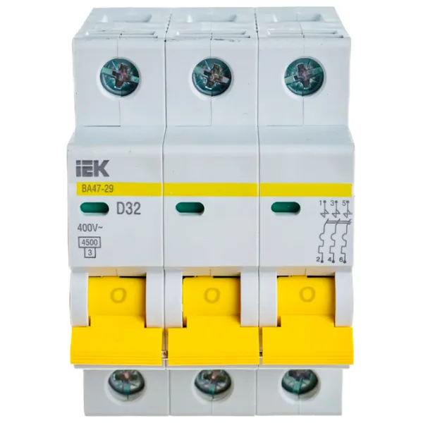 Автоматический выключатель IEK MVA20-3-032-D Модульная/ 32 A photo 1
