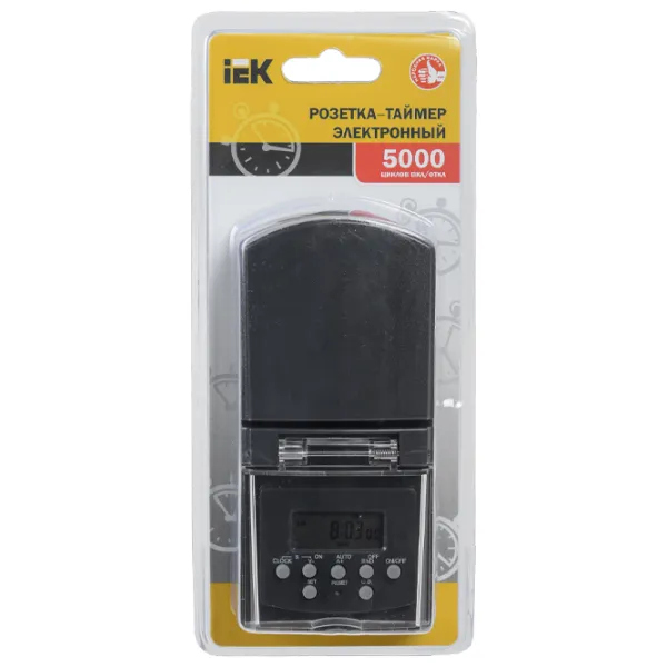 Priză temporizator IEK ERT-10-1-16-N-01-5-44-K01 230 V/ Type-F/ Black photo 2