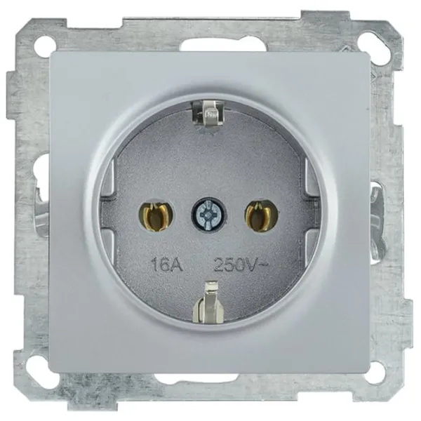 Priză IEK ERB11-K23-16 220 - 250 V/ Type-F/ Silver photo 1 Priză IEK ERB11-K23-16 220 - 250 V/ Type-F/ Silver photo 1