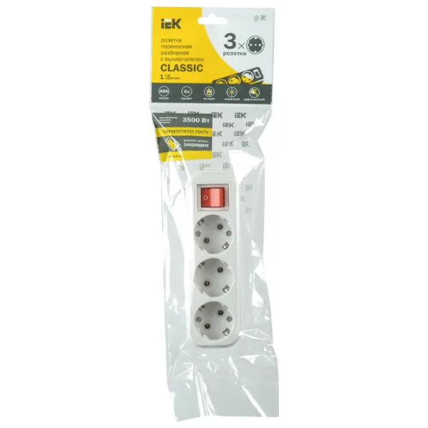 Priză mobilă IEK KYP11-16-03-00-ZK 220 V/ Type-F/ White photo 6