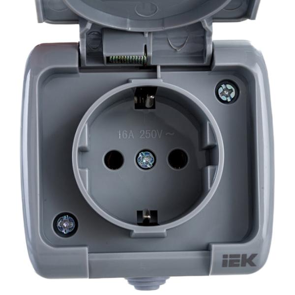 Priză IEK ERA12-K03-16-54 220 - 250 V/ Type-F/ Gray photo 3 Priză IEK ERA12-K03-16-54 220 - 250 V/ Type-F/ Gray photo 3