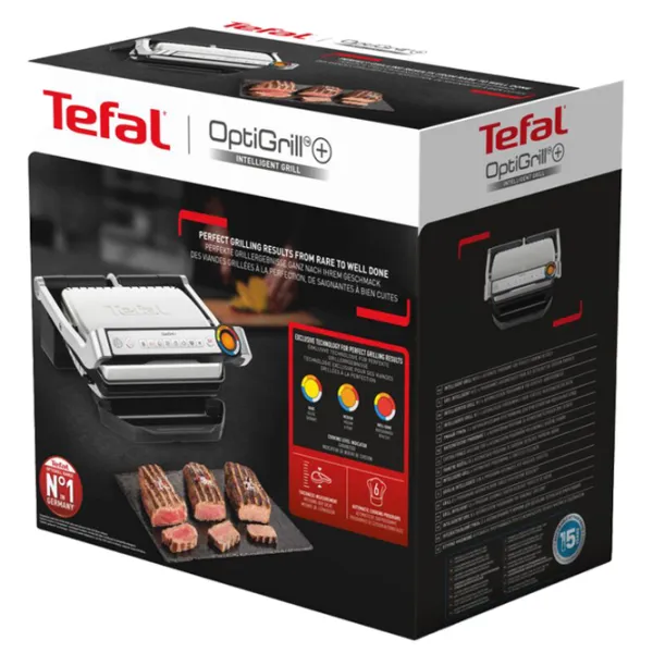 Grill electric Tefal OptiGrill+ GC717D10 2200 W/ Black Inox photo 3