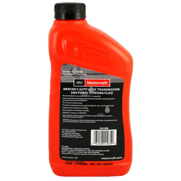 Трансмиссионное масло Ford Motorcraft Mercon V 1 л/ синтетическое photo 2 Трансмиссионное масло Ford Motorcraft Mercon V 1 л/ синтетическое photo 2