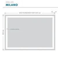 Oglindă de baie Orka LED+ Milano Dreptunghiular photo 2