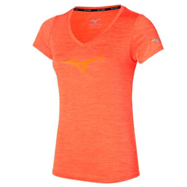 Футболка для женщин Mizuno J2GAB213 90% полиэстер, 10% эластан/ Оранжевый photo 1