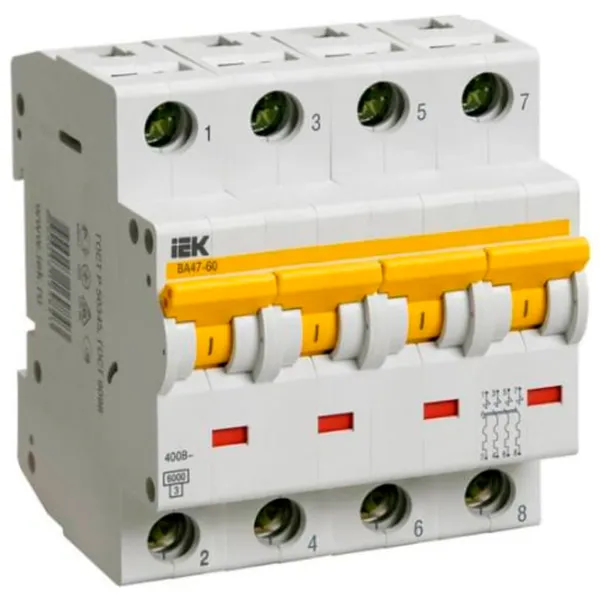 Автоматический выключатель IEK MVA41-4-010-C Модульная/ 10 A photo 1 Автоматический выключатель IEK MVA41-4-010-C Модульная/ 10 A photo 1